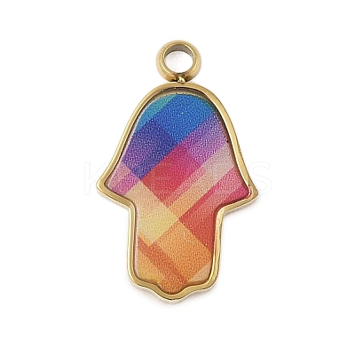 304 Stainless Steel Enamel Pendants STAS-P377-11G-A-1