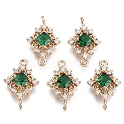Brass Micro Pave Cubic Zirconia Links Connectors KK-R111-014-A01-1