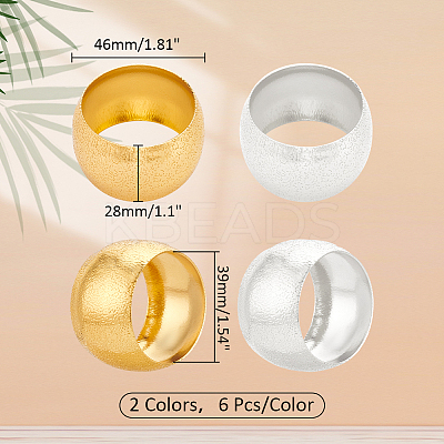 12Pcs 2 Colors Iron Napkin Rings AJEW-PH0011-37-1