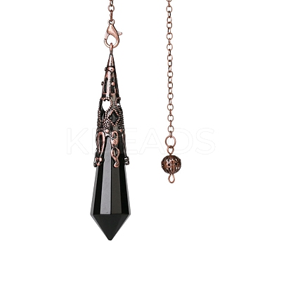 Natural Black Onyx Dowsing Pendulum Big Pendants PW-WGF0B2B-17-1
