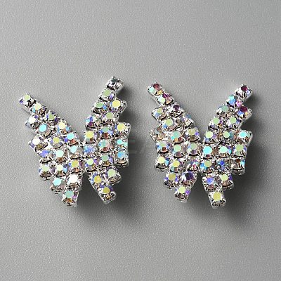 1-Hole Zinc Alloy Rhinestone Shank Buttons FIND-WH0152-110S-1