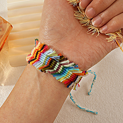 Bohemian Style Handmade Woven Polyester Cord Bracelets for Women TI9279-1