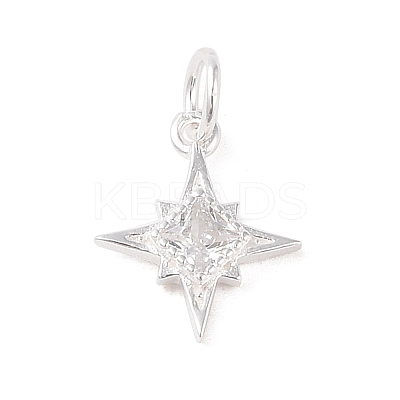 925 Sterling Silver Pave Clear Cubic Zirconia Star Charms STER-K181-01C-S-1