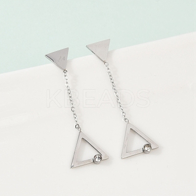 304 Stainless Steel Rhinestone Stud Earrings EJEW-Z089-17P-1