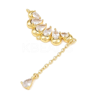 Brass Micro Pave Clear Cubic Zirconia Chandelier Component Links CU-CBAA571-10G-1