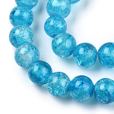 Baking Paint Crackle Glass Bead Strands DGLA-Q023-8mm-YS77-A-1
