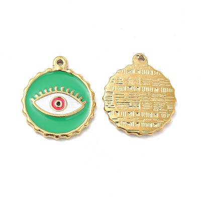 PVD Vacuum Plating 201 Stainless Steel Enamel Pendants STAS-J401-VC840-1