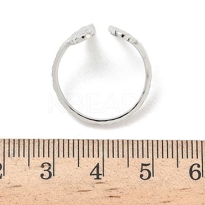 304 Stainless Steel Wing Open Cuff Rings for Women RJEW-A086-05P-1