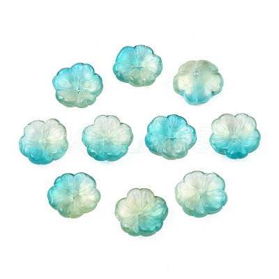 Transparent Spray Painted Glass Beads GLAA-Q089-003-G001-1