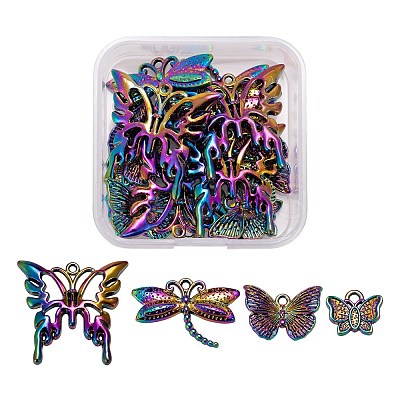 16Pcs 4 Style Alloy Pendants FIND-LS0001-23MC-1