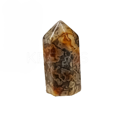 Pointed Tower Natural Crazy Agate Healing Stone Wands PW-WG87518-14-1