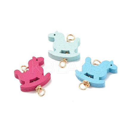 Spray Painted Wood Connector Charms PALLOY-JF01427-02-1