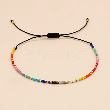 Bohemian Minimalist Glass Seed Bead Braided Bead Bracelets for Women LS-PE3072-1