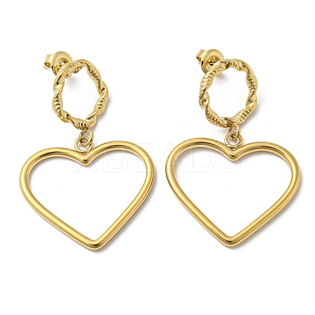 Ion Plating(IP) 304 Stainless Steel Dangle Stud Earrings EJEW-K269-11G-1