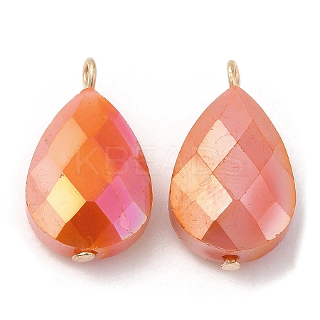 Imitation Jade Glass Pendants KK-Q777-02G-05-1