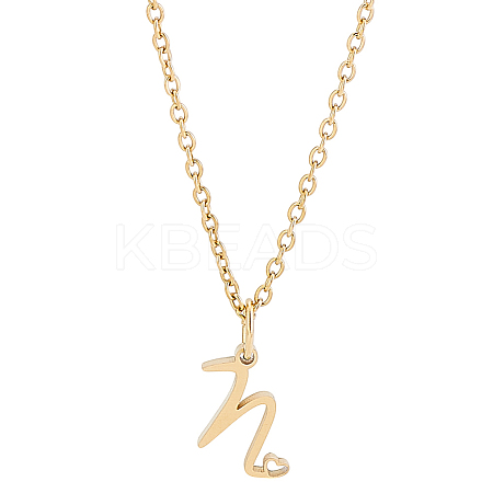 1pc 304 Stainless Steel Letter Pendant Necklaces NJEW-LP0001-39N-G-1