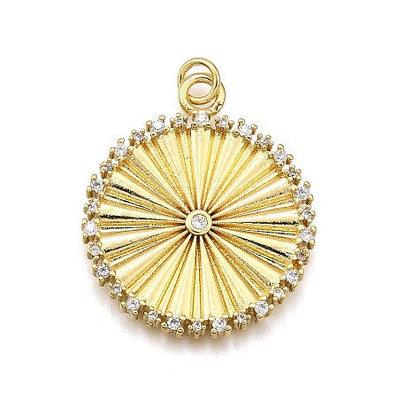 Rack Plating Brass Micro Pave Cubic Zirconia Pendants X-KK-K401-79G-1