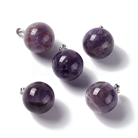 Natural Amethyst Pendants G-G926-02P-05-1