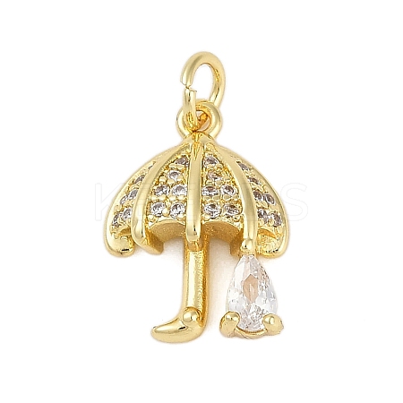 Rack Plating Brass Micro Pave Cubic Zirconia Pendants X-KK-R166-02G-03-1