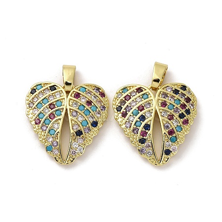 Brass Micro Pave Cubic Zirconia Pendants KK-F903-09G-1