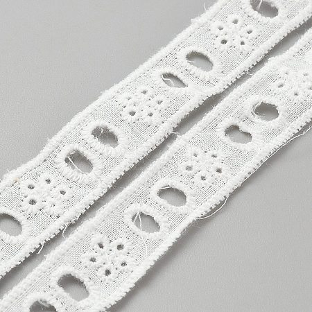 Cotton Embroidery Flower Lace Ribbons SRIB-WH0011-274-1