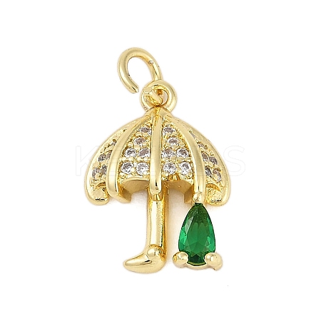 Rack Plating Brass Micro Pave Cubic Zirconia Pendants KK-R166-02G-06-1