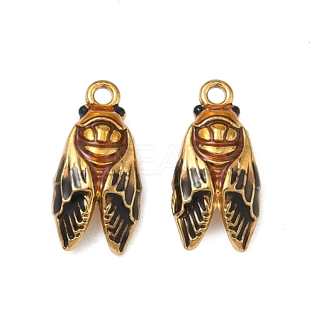 304 Stainless Steel Enamel Pendants X-STAS-F347-08G-1