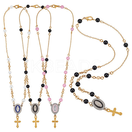 3Pcs Alloy Enamel & Acrylic Pendant Decoration HJEW-NB00280-1