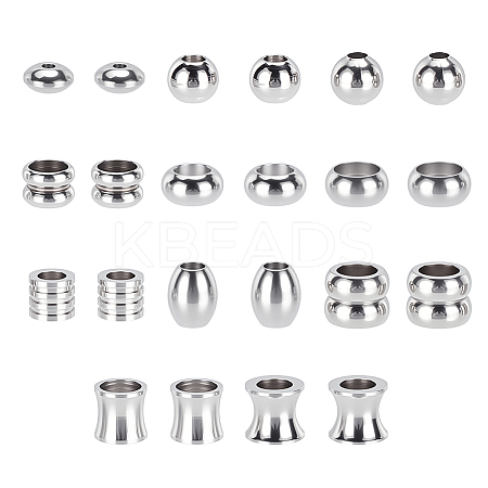 22Pcs 11 Styles Stainless Steel Beads STAS-GA0001-75-1
