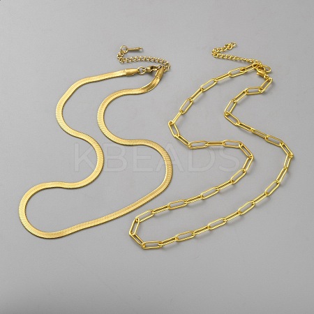 304 Stainless Steel Chain Necklaces for Men & Women NJEW-WH20001-08G-1