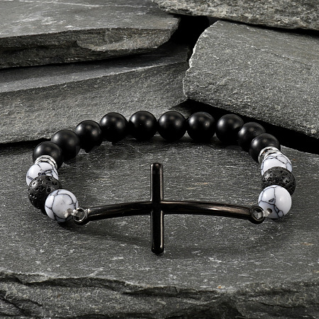 Natural Obsidian Beads Stretch Bracelets TE5719-4-1