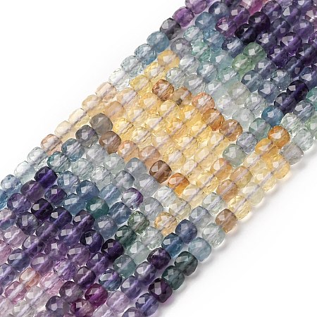 Gradient Color Natural Colorful Fluorite Beads Strands G-NH0001-H01-01-1
