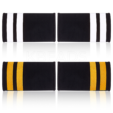 AHADERMAKER 4 Pairs 2 Colors Rectangle Polyester Pilot Epaulettes FIND-GA0003-89-1