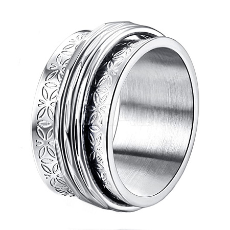 Retro Rotatable 304 Stainless Steel Finger Rings FS-WG84C22-10-1