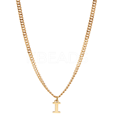1Pc 304 Stainless Steel Letter Pendant Necklaces NJEW-LP0001-33I-G-1