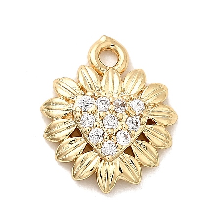 Brass Micro Pave Cubic Zirconia Pendants KK-H089-16G-1