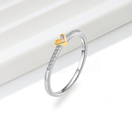 925 Sterling Silver Micro Pave Clear Cubic Zirconia Finger Rings FS-WG81B24-06-1