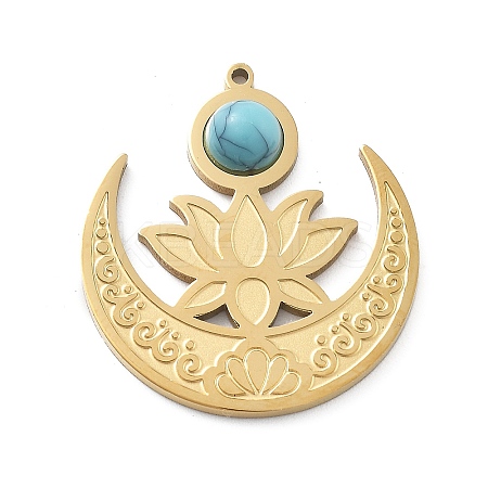 Synthetic Turquoise Pendants STAS-I327-18G-1