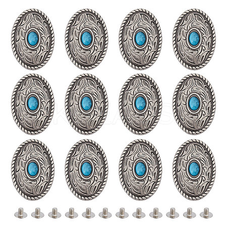 12 Sets Alloy Decorative Rivets BUTT-FH0001-013A-1