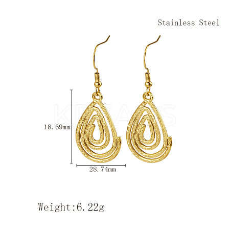 Stylish 304 Stainless Steel Spiral Pendant Dangle Earrings for Daily Wear NP0587-3-1