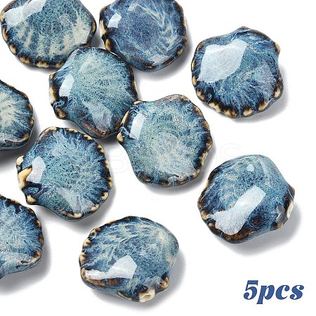 5Pcs Handmade Porcelain Beads PORC-YW0001-25C-1