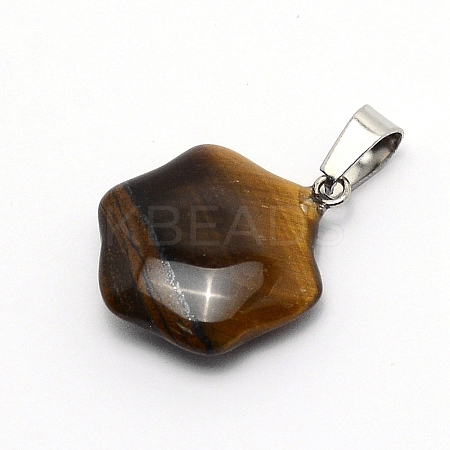 Natural Tiger Eye Pendants G-WH0006-23P-1