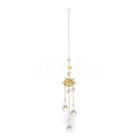 Glass Teardrop Big Pendant Decorations LS-HJEW-M005-05A-G-1