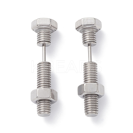 Non-Tarnish 304 Stainless Steel Screw Bolt Ear Taper Stretcher for Woman Men EJEW-F312-08P-1