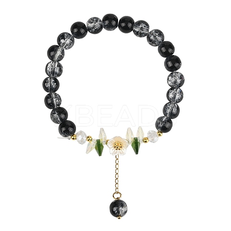 Glass Bead Charm Bracelets BJEW-YW00007-05-1