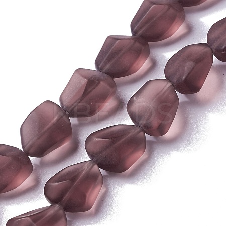 Transparent Frosted Glass Beads Strands LS-FGLA-S001-02A-1