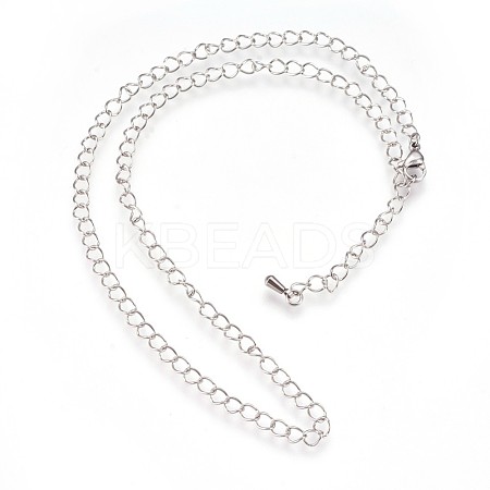 Tarnish Resistant 304 Stainless Steel Cable Chain Necklaces NJEW-P225-02P-1