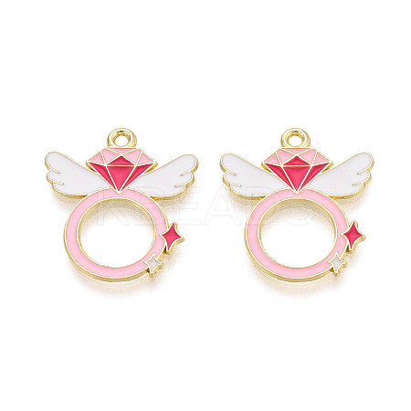 Valentine's Day Alloy Enamel Pendants ENAM-T023-18B-1