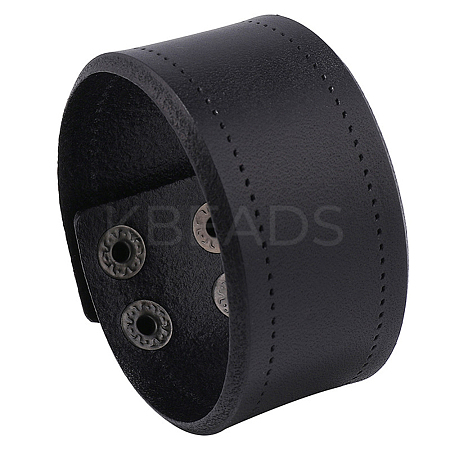 Flat Sided Cowhide Leather Cord Bracelets BJEW-WH20007-09C-1