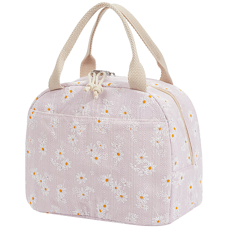 Flower Printed Cotton Foil Lunch Bags AJEW-WH20001-92-1